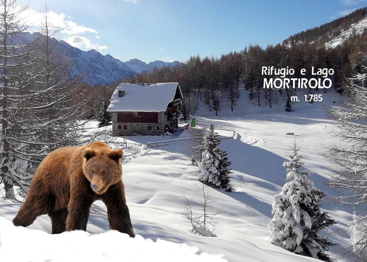 Rifugio Al Lago Del Mortirolo In Inverno Raggiungibile Solo A Piedi Monno 외부 사진